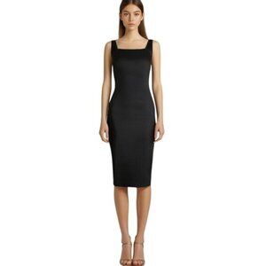 Dolce & Gabbana Black Stretch Midi Scoop Neck Sleeveless Sheath Dress 24/38